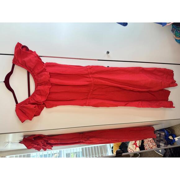 Tommy Bahama Red Women's Jumpsuit with Ruffle Neck - Picture 1 of 5